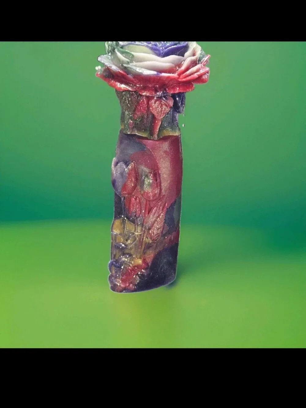 3D Rose Candle On a Pedestal